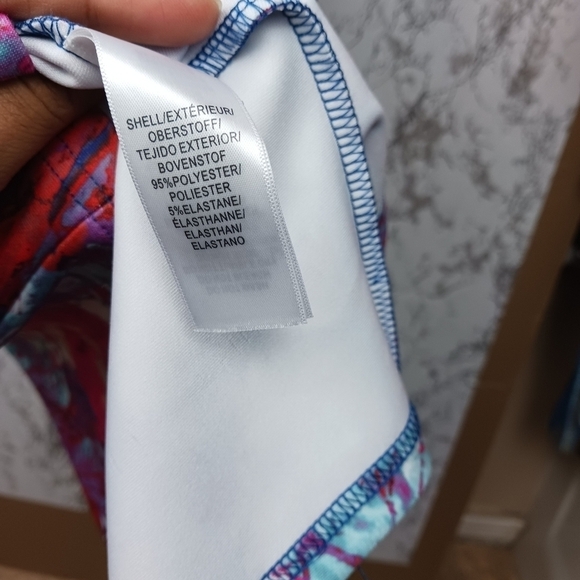 ADRIANNA PAPELL  Floral Print Scuba Sheath Dress Women's Blue Size 8 Above Knee - Picture 9 of 9